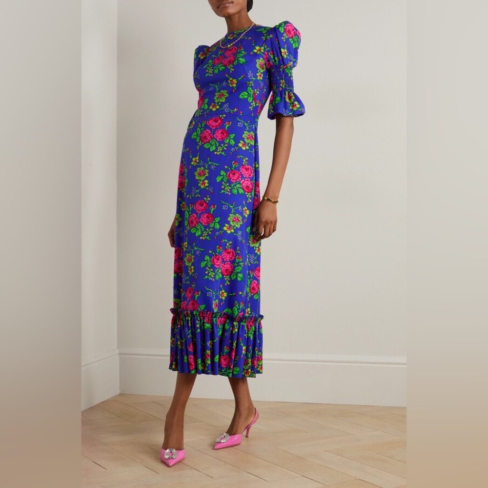 The Vampire’s Wife Toto dress in blue floral cotton, size 18 UK / 14 US. NWOT.